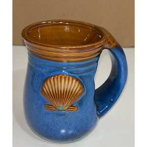 NEW Hand Warmer Stoneware Mug Cape Shore Beach Sea Shell Coffee/Tea Cup